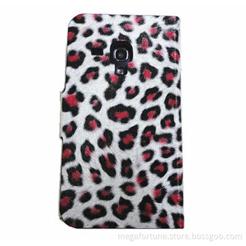 Leopard Pattern Leather Case for Samsung Galaxy S3 Mini/8190, with Credit Card Holder and Bill Site